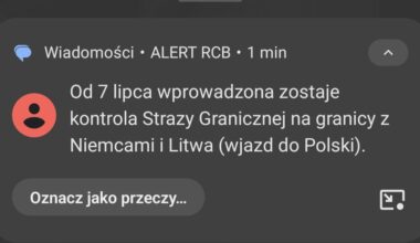 Alert RCB o kontrolach granicznych