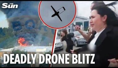 Terrified Russians run for their lives as Putin's 'gun city' is BLITZED by Ukraine drones