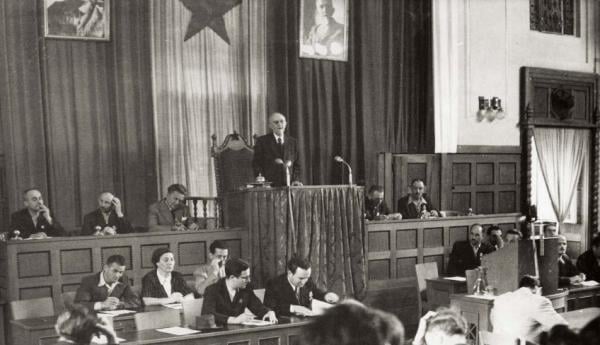 24. srpnja 1945. - Održano je četvrto zasjedanje ZAVNOH-a u sabornici na Trgu sv. Marka, na kojem je ZAVNOH preimenovan u Narodni sabor Hrvatske.