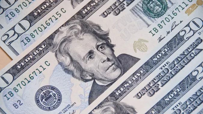 US Dollar, Banknote $20 stock photo