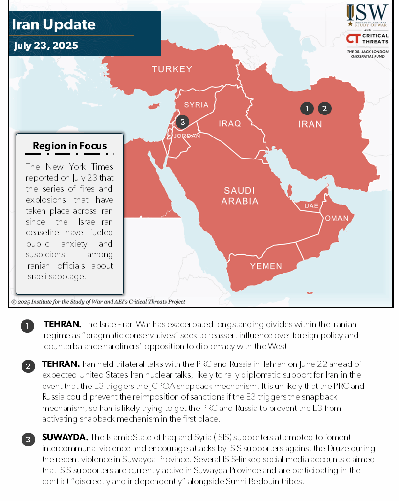 Iran Update, July 23, 2025