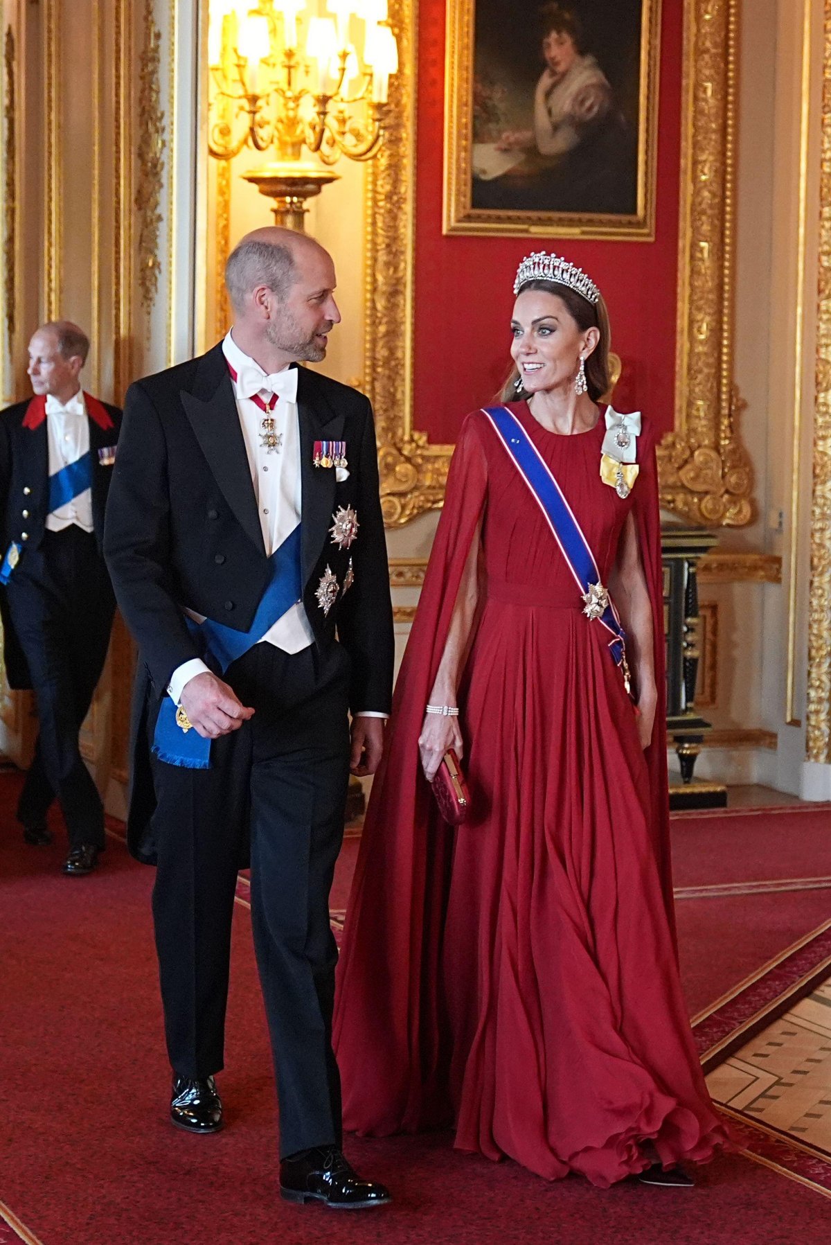 The Prince and Princess of Wales attend a state banquet in honor of the President of France at Windsor Castle on July 8, 2025 (Aaron Chown/PA Images/Alamy)