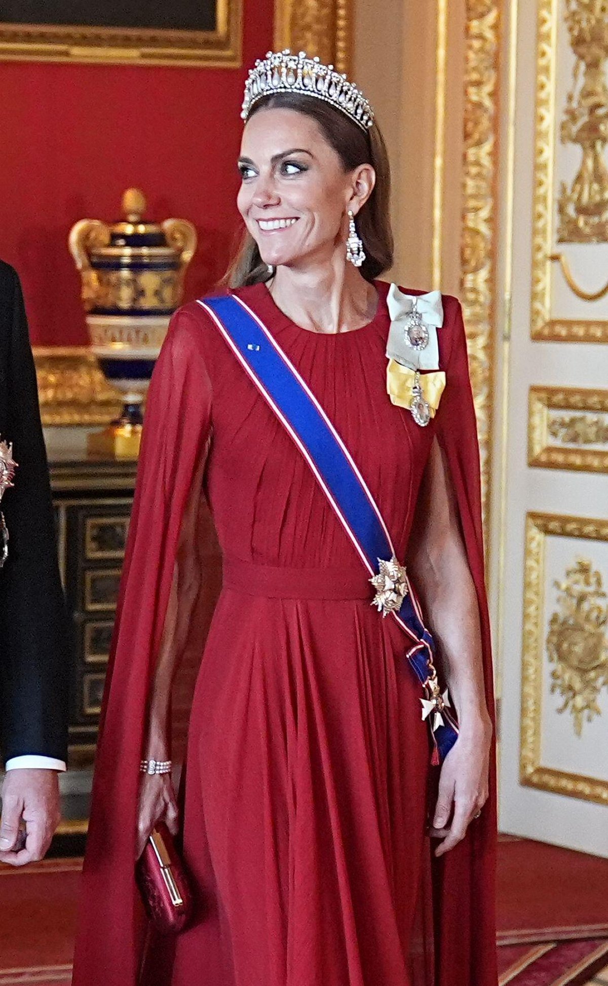 The Princess of Wales attends a state banquet in honor of the President of France at Windsor Castle on July 8, 2025 (Aaron Chown/PA Images/Alamy)