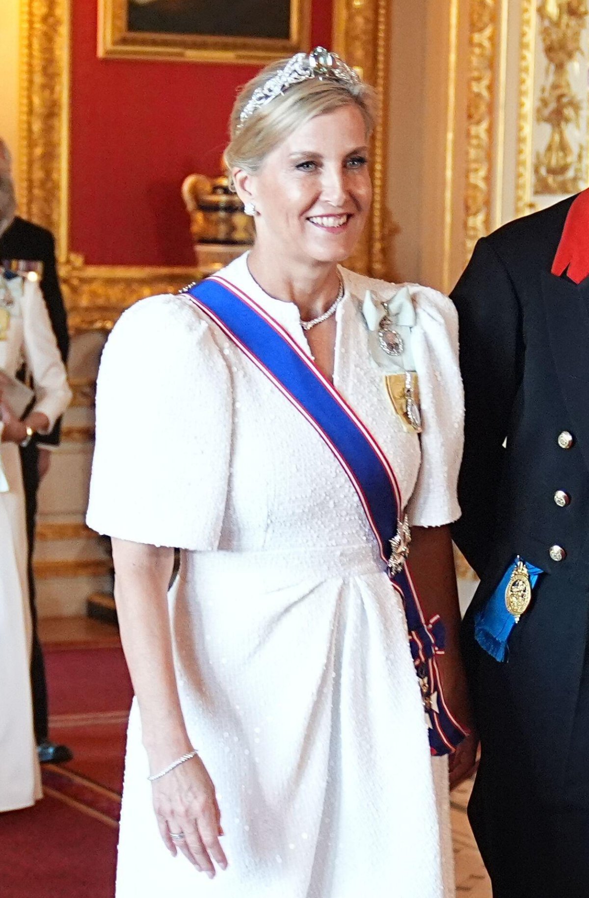 The Duchess of Edinburgh attends a state banquet in honor of the President of France at Windsor Castle on July 8, 2025 (Aaron Chown/PA Images/Alamy)