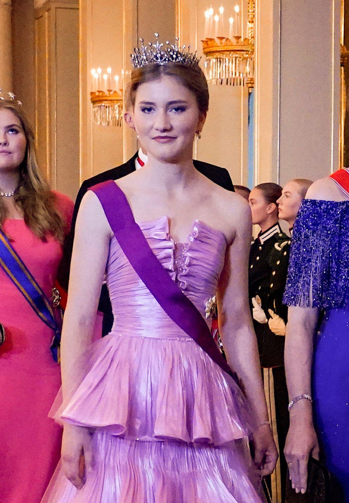 The Duchess of Brabant attends a gala banquet celebrating the 18th birthday of Princess Ingrid Alexandra of Norway at the Royal Palace in Oslo on June 17, 2022 (Lise Aaserud/NTB/Alamy)