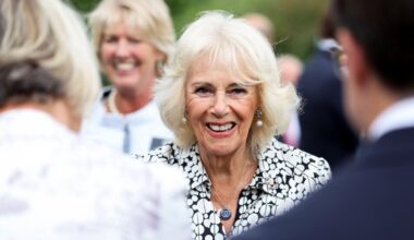 Queen Camilla visits the National Stud in Newmarket on July 22, 2025 (Chris Radburn/PA Images/Alamy)
