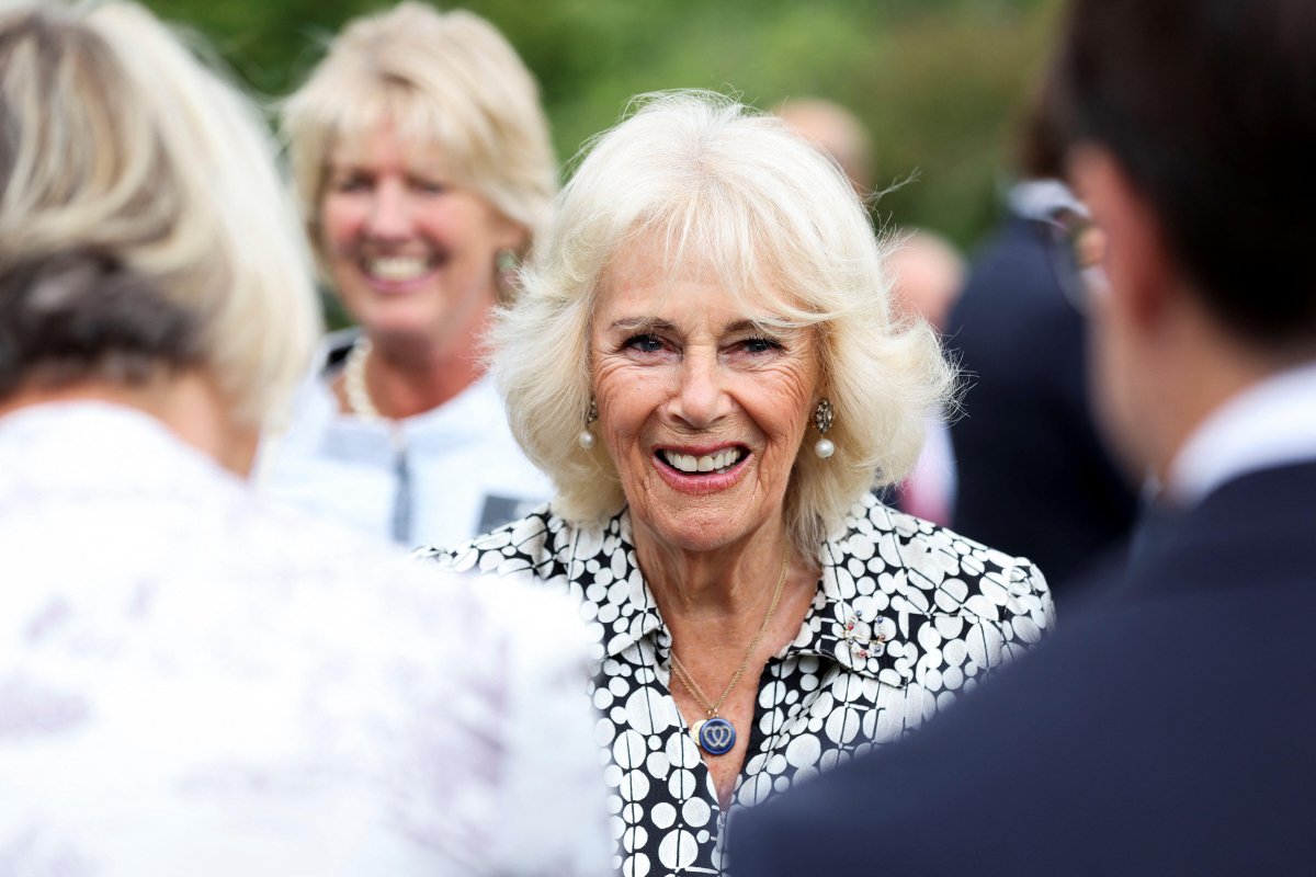 Queen Camilla visits the National Stud in Newmarket on July 22, 2025 (Chris Radburn/PA Images/Alamy)