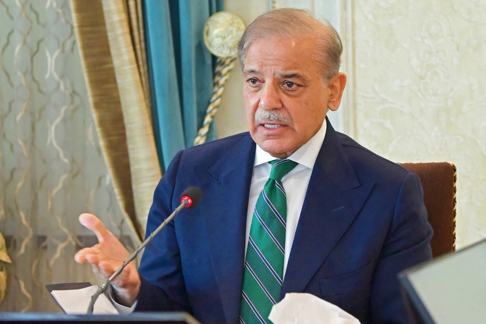 File photo of Pakistani PM Shehbaz Sharif. AFP.