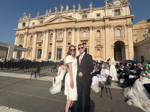 Kristen and Austin Savage at the Vatican in June.