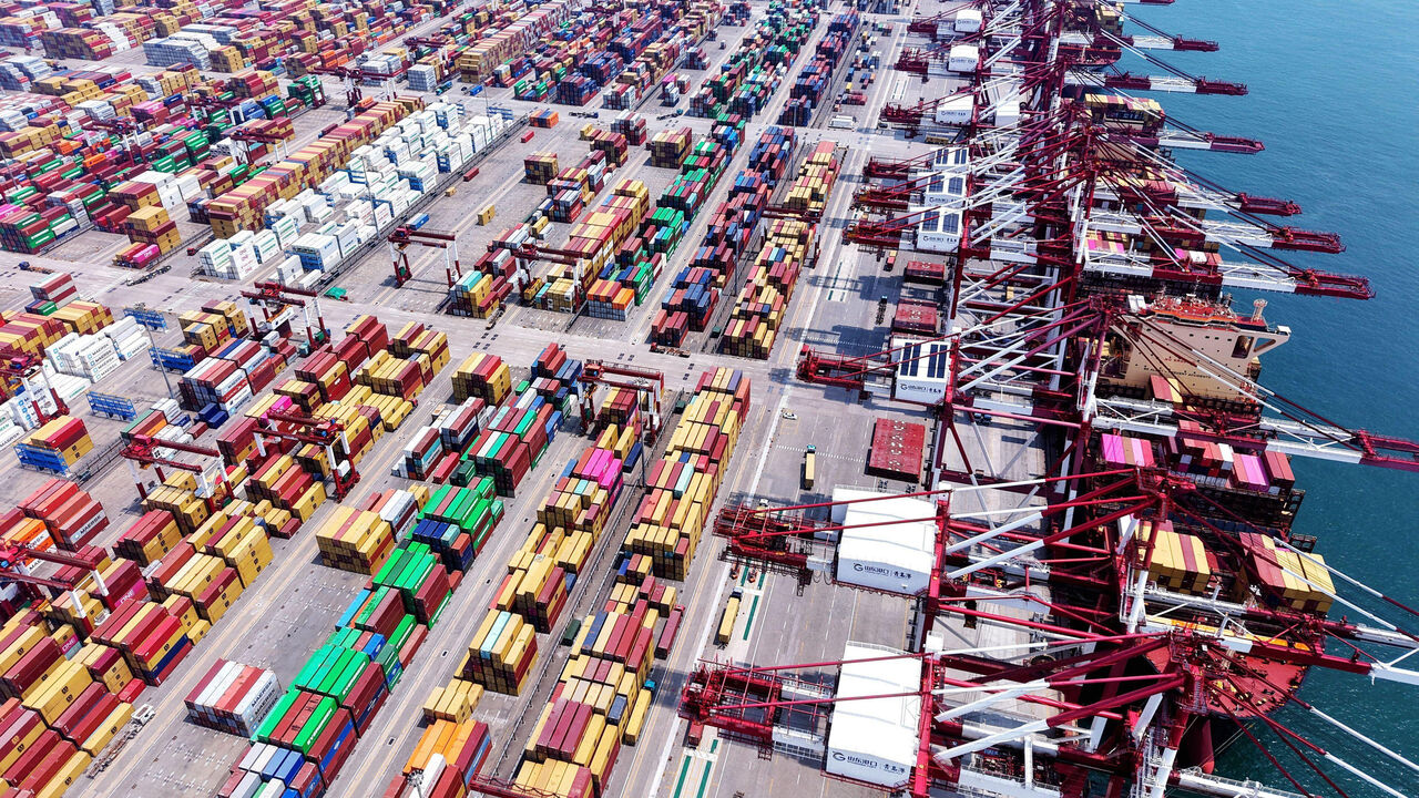 Aerial photo shows the Qingdao Port in Qingdao City, east China's Shandong Province, China.