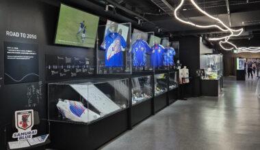 Clear path: A roadmap of the Japanese national soccer team’s bid to win the World Cup in 2050 highlights the Blue-ing, a mini museum of the Samurai Blue located inside Tokyo Dome City, the home base of the Tokyo Giants baseball club. JP/Yophiandi Kurniawan
