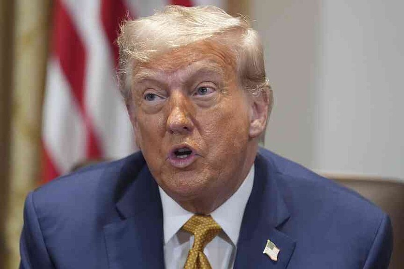 President Donald Trump speaks during a cabinet meeting at the White House, Tuesday, July 8, 2025, in Washington. (AP Photo/Evan Vucci)