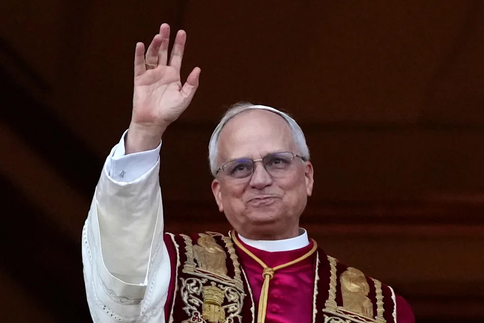 VATICAN CITY, VATICAN - MAY 8: The newly elected Pontiff, Pope Leo XIV is seen for the first time from the Vatican balcony on May 8, 2025 in Vatican City, Vatican. White smoke was seen over the Vatican early this evening as the Conclave of Cardinals took just two days to elect Cardinal Robert Francis Prevost, who will be known as Pope Leo (Leone) XIV, as the 267th Supreme Pontiff after the death of Pope Francis on Easter Monday. (Photo by Christopher Furlong/Getty Images)Christopher Furlong/Getty Images