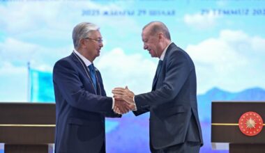 President Erdoğan hands over Türkiye's highest state award Devlet Nişanı Order to Kassym-Jomart Tokayev