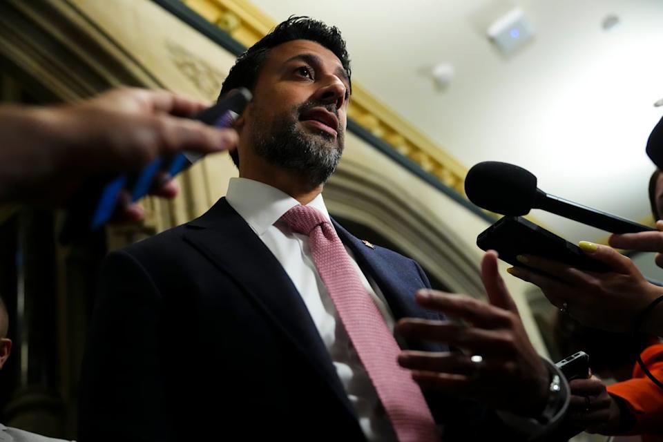 Minister of International Trade Maninder Sidhu arrives for a caucus meeting Parliament Hill in Ottawa on Wednesday, June 11, 2025.