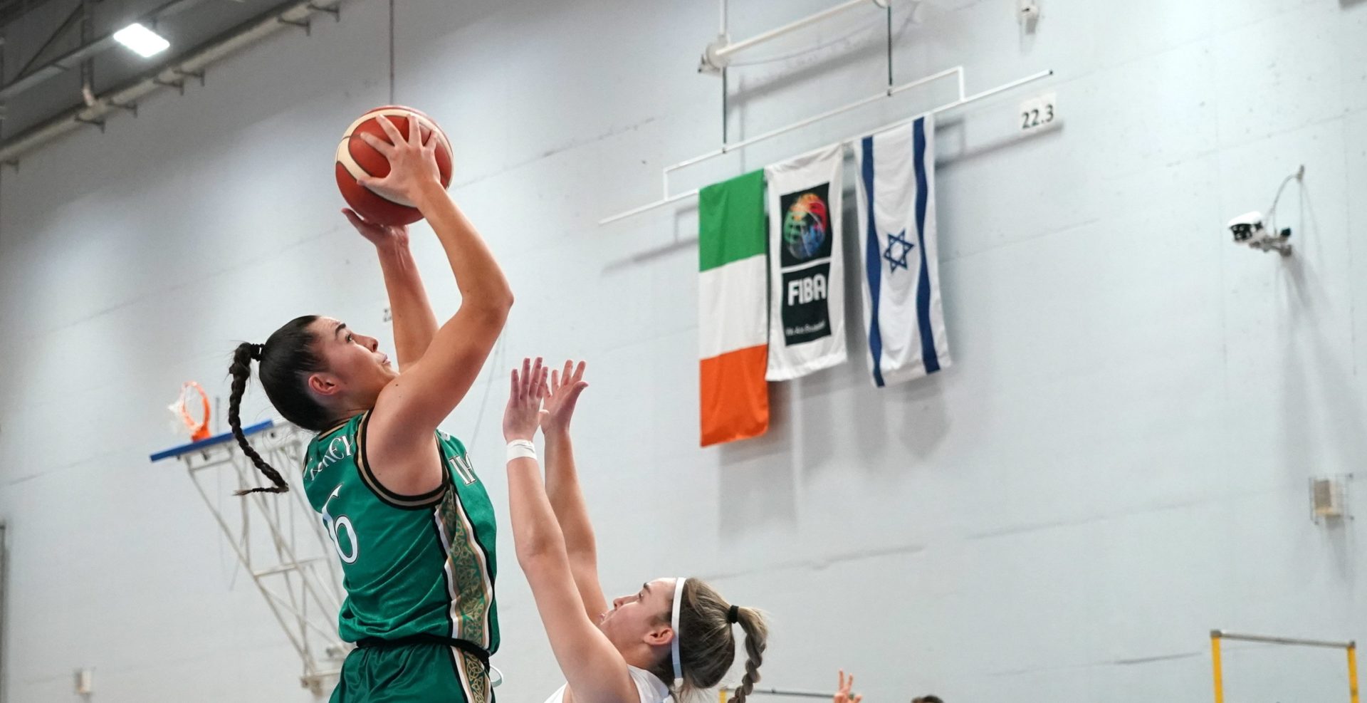 Sarah Hickey of Basketball Ireland in action against Offir Kesten-Raz of Israel during the FIBA Women's EuroBasket Championship Qualifier match between Israel and Ireland at the Rimi Olympic Centre in Riga, Latvia. Photo by Oksana Dzadan/Sportsfile