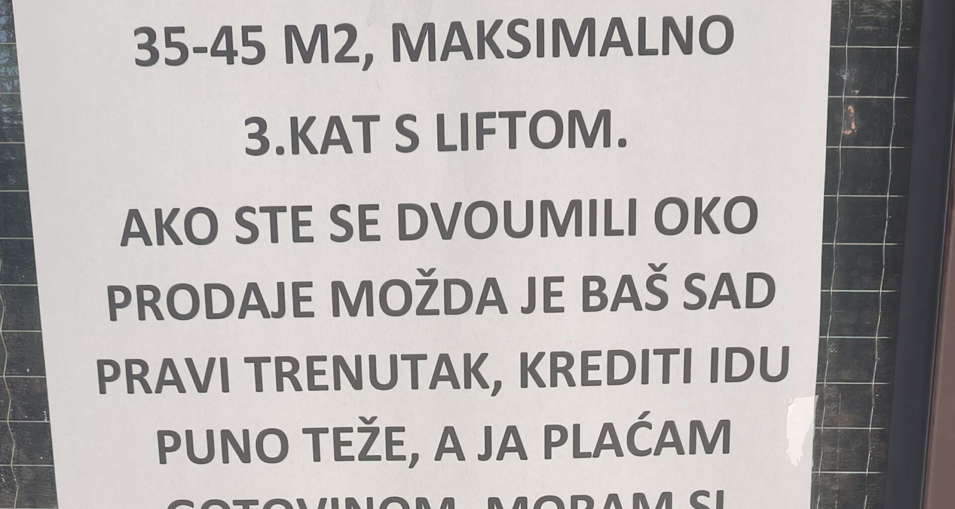 Majka = 4 strana radnika koji će useliti