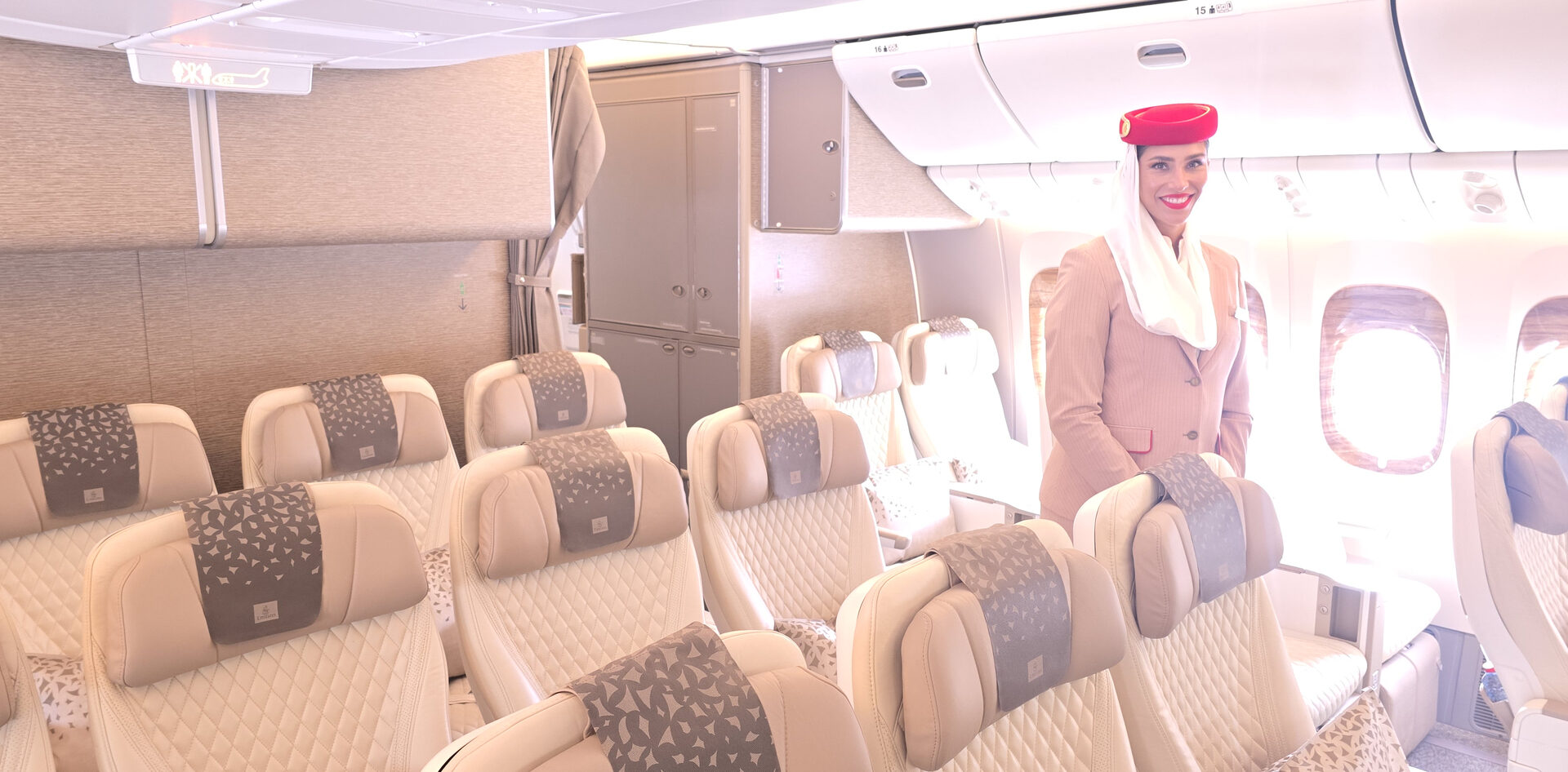 Premium economy seats aboard an Emirates Boeing 777-300ER [PARK YOUNG-WOO]