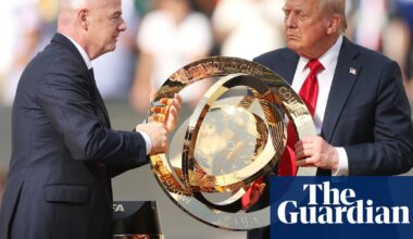 Trump booed but unbowed at Club World Cup final as he crashes Chelsea’s trophy lift | Club World Cup 2025
