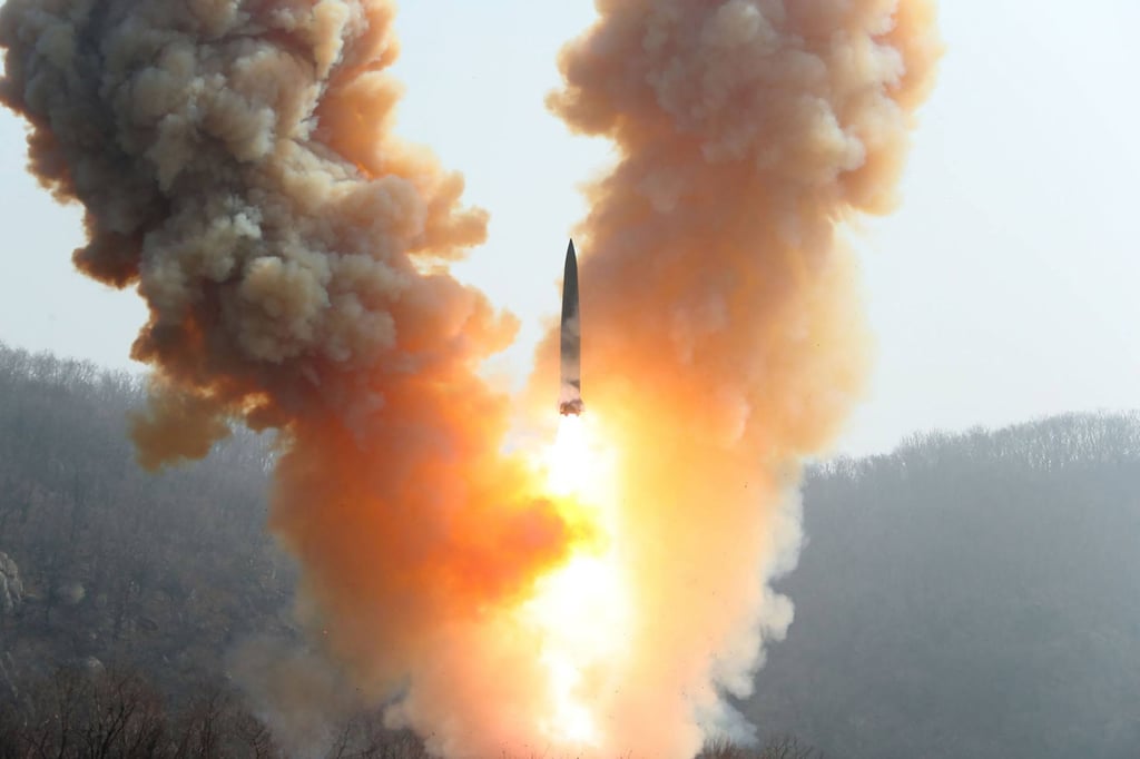 A North Korean missile launch in 2023, which state media said was simulating a tactical nuclear attack. Photo: KCNA/KNS/AFP A North Korean missile launch in 2023, which state media said was simulating a tactical nuclear attack. Photo: KCNA/KNS/AFP