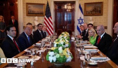 Trump upbeat on Gaza ceasefire talks as he hosts Netanyahu