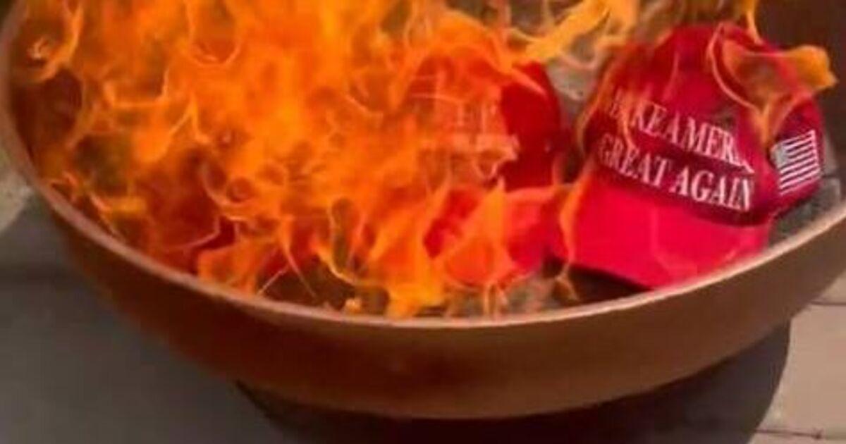 Donald Trump supporters burn MAGA hats in fury at 'client list' cover-up