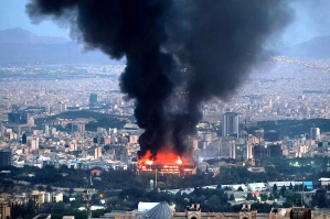 Islamic Republic of Iran Broadcasting studio after Israeli bombing on June 16, 2025.