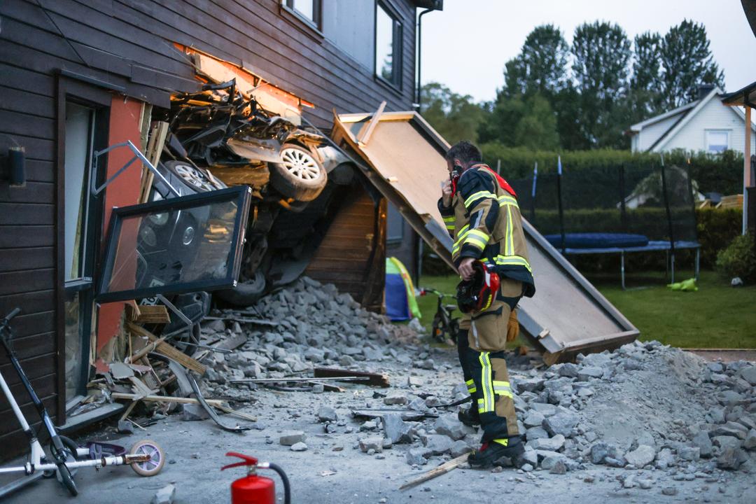 Hjullaster med vill ferd i Sandefjord – endte i hus