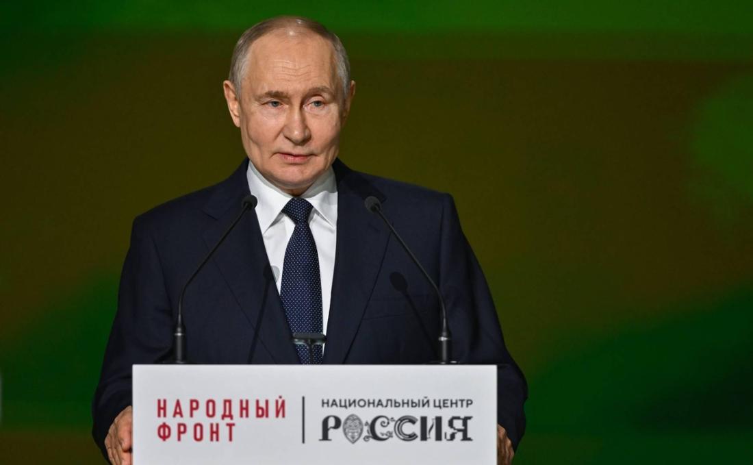Wladimir Putin bei einer Kundgebung in Moskau.