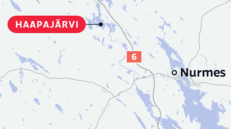 Map showing location of Haapajärvi and Nurmes in eastern Finland.