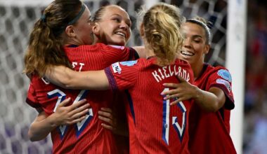 Norway beat Iceland 4-3 to finish top of Group A at EURO 2025