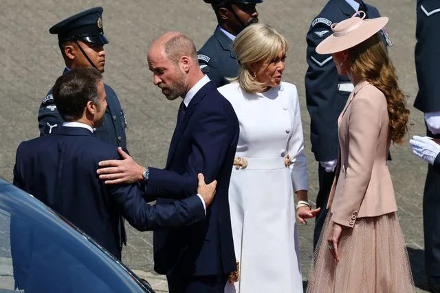 Getty Prince William and Kate Middleton greet the Macrons on July 8, 2025