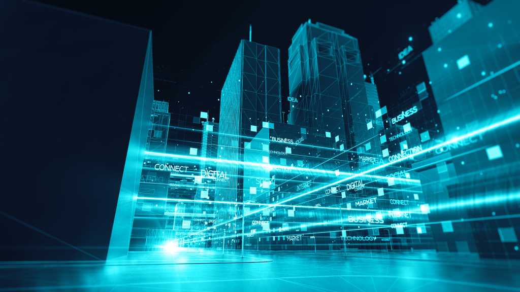 Abstract 3d city rendering lines
