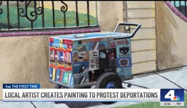LA cartoonist creates painting to protest deportations, ICE raids – NBC Los Angeles