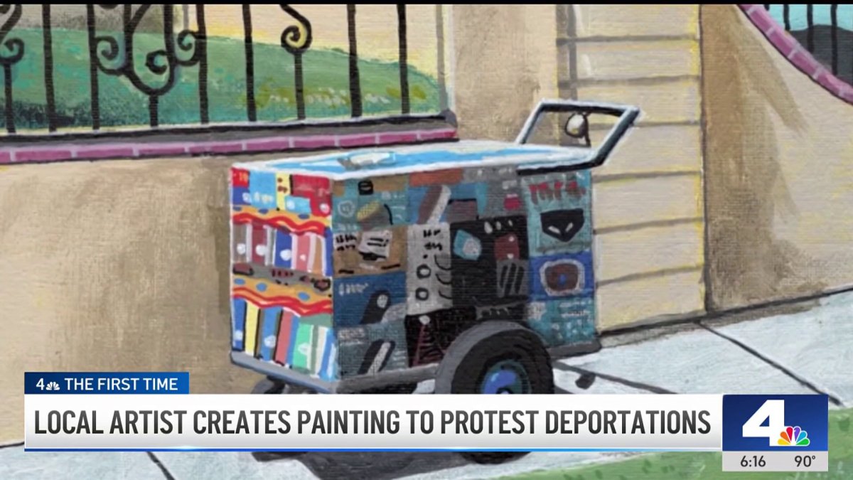LA cartoonist creates painting to protest deportations, ICE raids – NBC Los Angeles