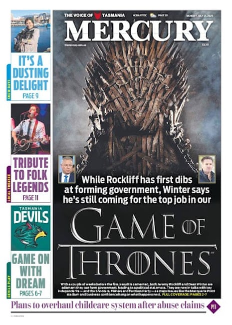 A newspaper front page
