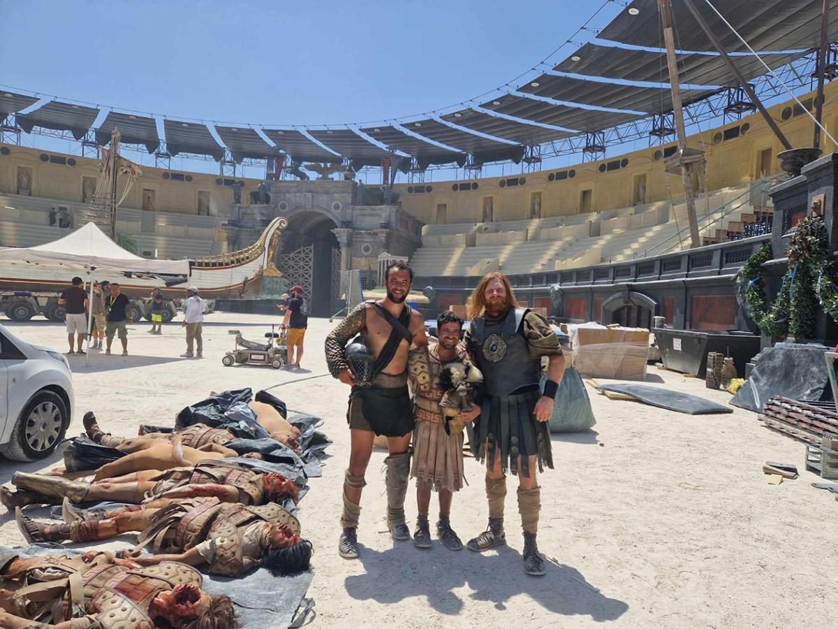 Pace (centre) during the filming of Gladiator 3 in Malta: “It was surreal being in the Coliseum set.” Pace (centre) during the filming of Gladiator 3 in Malta: “It was surreal being in the Coliseum set.”