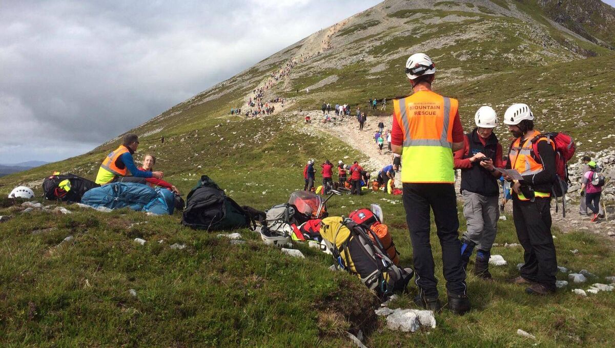 Mayo Mountain Rescue keeps a watchful eye on pilgrims climbing up Croagh Patrick for Reek Sunday. 