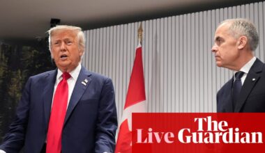 Trump steps up Canada trade war after Carney’s Palestine pledge – US politics live | US news