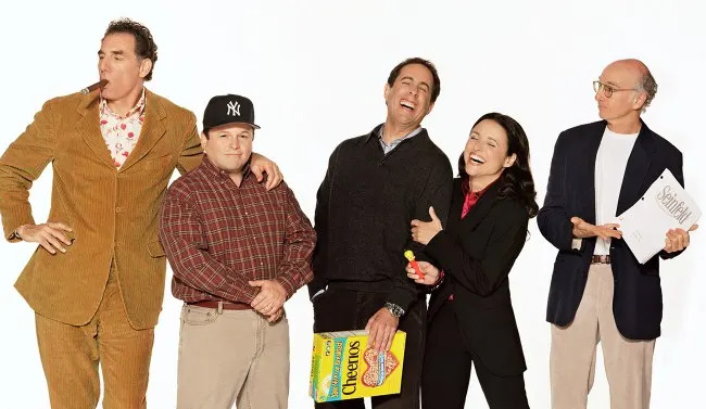 The Seinfeld cast with Larry David