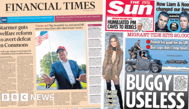 'Starmer guts welfare reform' and 'Buggy useless'