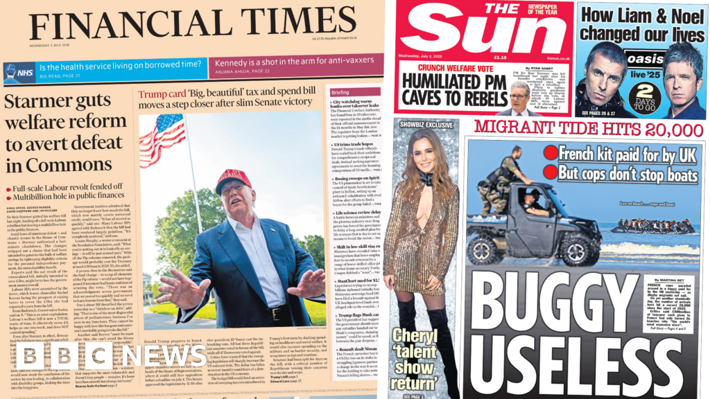 'Starmer guts welfare reform' and 'Buggy useless'
