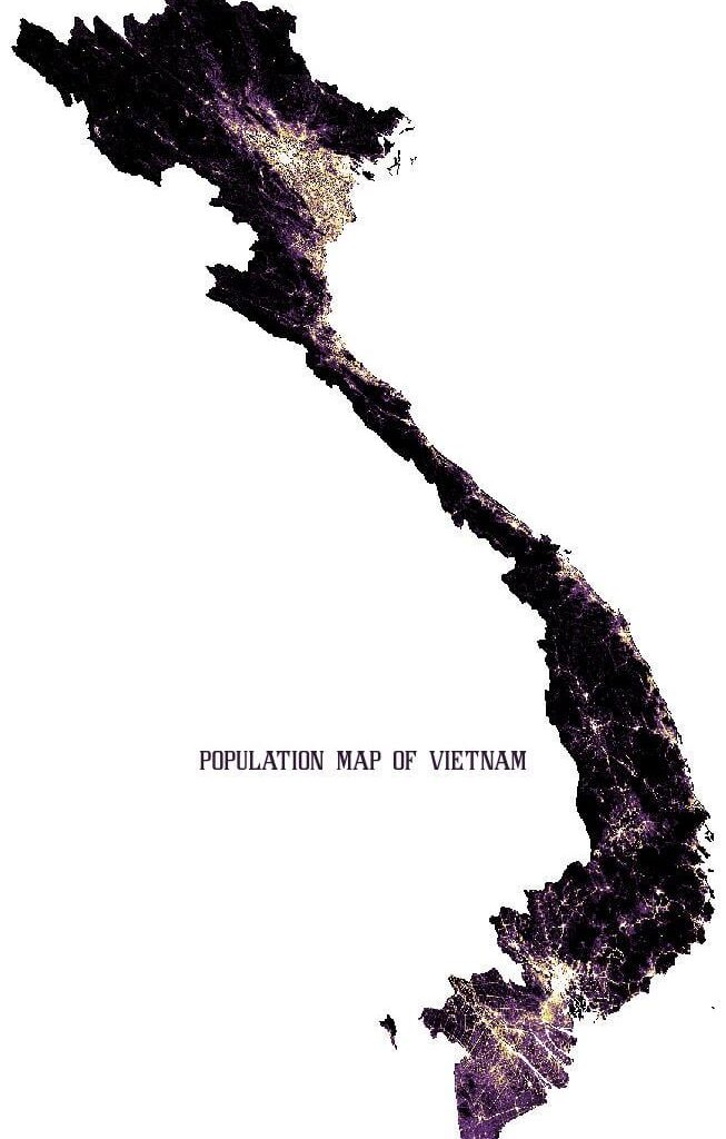 [OC] Population distribution of Vietnam