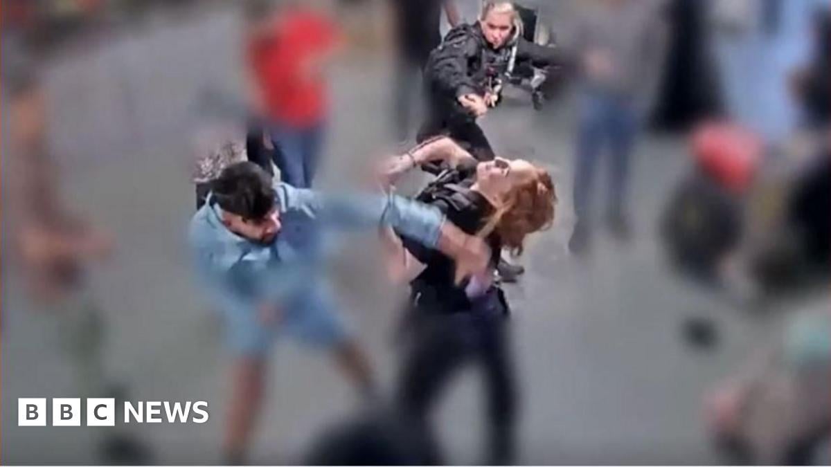 CCTV of Manchester airport brawl shown to jury