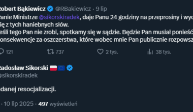 Sikorski składa życzenia Bąkiewiczowi
