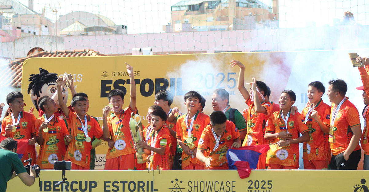 Lao Youth Football Team Goes Undefeated, Winning Trophy in Portugal