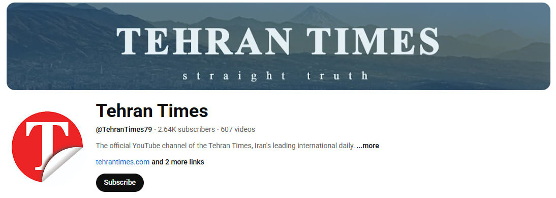 YouTube bans Tehran Times channel 