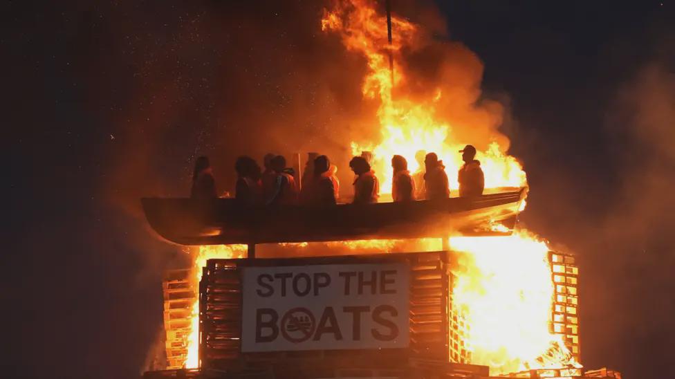 'Effigy' bonfire being investigated as hate crime is lit