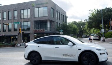 A Tesla robotaxi inexplicably drove into a parked car