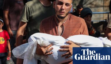 Witnesses describe grim aftermath of Israeli strike on busy Gaza cafe | Israel-Gaza war